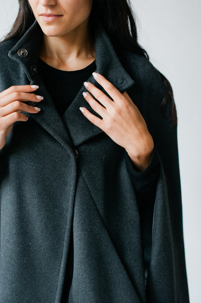 High Street Swing Cape - Charcoal Grey