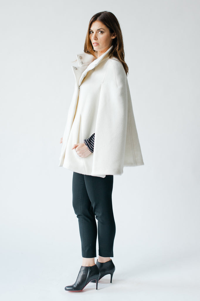 wool cape ivory made in america - Cocoon by Elizabeth Geisler