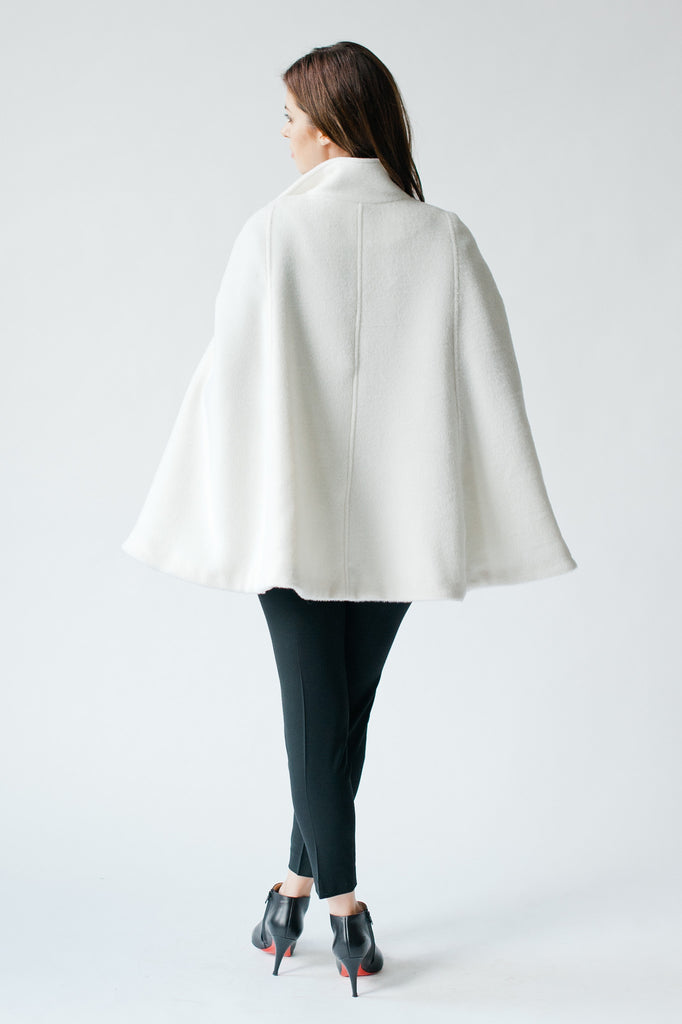 wool cape ivory made in america - Cocoon by Elizabeth Geisler