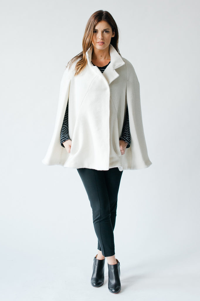 wool cape ivory made in america - Cocoon by Elizabeth Geisler