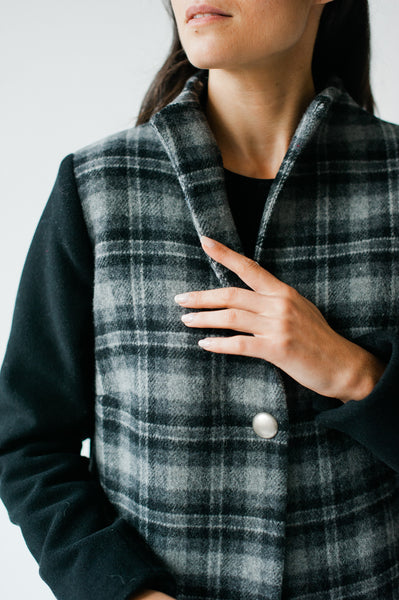 Plaid coat with timeless styling by Cocoon