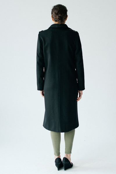 Classic longer winter coat by Cocoon in grey and black